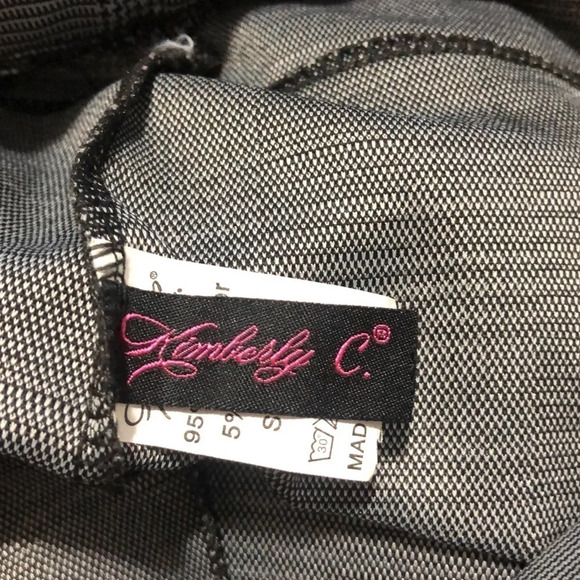 Glen Plaid Shorts High Waist Career Casual Black White Size S/M - Picture 3 of 5